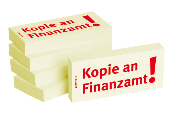 BIZSTIX® Business Haftnotizen "Kopie an Finanzamt"