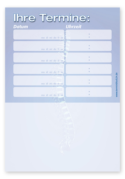 Terminzettel "Da Vinci" - 6 Termine mit Wochentagen