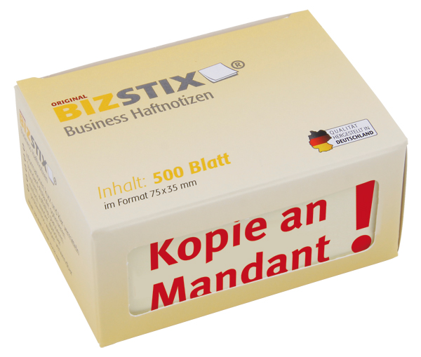 BIZSTIX® Business Haftnotizen "Kopie an Mandant"