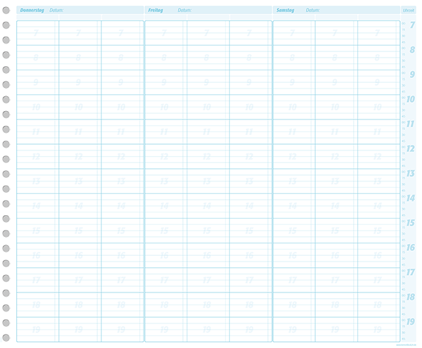 Terminplaner 3 Spalten - 15 Minutentakt