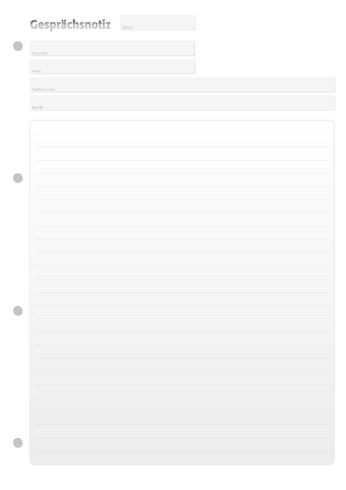 Gesprächsnotizblock A4 liniert + Fläche individuell