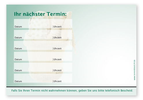 Terminzettel "Saunaliebe" - 6 Termine