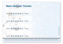 Terminzettel "Baby Smiley" - 4 Termine mit Wochentagen