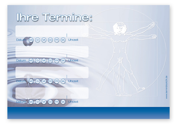 Terminzettel "Körperfrische" - 4 Termine mit Wochentagen