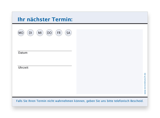 Terminzettel Classic #6 blau