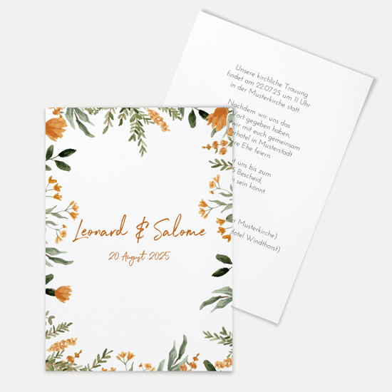 Postkarte DIN A6 im Hochformat - Floral "Warm Botanicals" - PKH-24001-F-05
