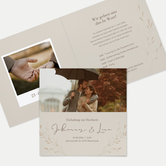 Klappkarte Quadratisch 148 x 148 mm - Vintage "Golden Memories" - KQ-24001-V-04