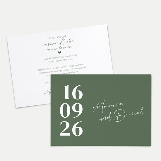 Postkarte DIN A6 im Querformat - Minimalistisch "Simply Green" - PKQ-24001-M-12