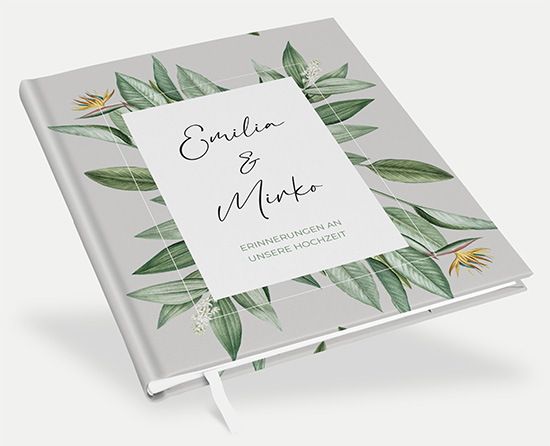 Gästebuch Hochzeit - Greenery "Green & Simple" - GBH-25001-G-09