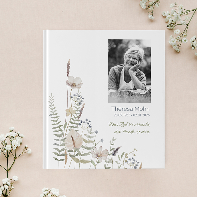 Kondolenzbuch - Boho "pastell bloom"