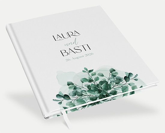 Gästebuch Hochzeit - Greenery "Evergreen Mint" - GBH-25001-G-05