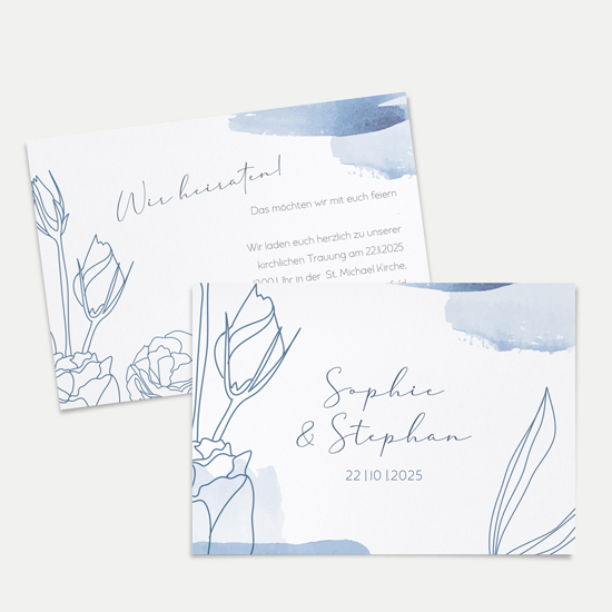 Postkarte DIN A6 im Querformat - Aquarell "midnight petals" - PKQ-24001-A-07