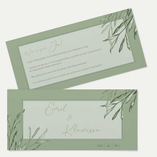 Postkarten DIN lang im Querformat 210 x 98 mm - Greenery "Natural Frame" - PDLQ-24001-G-12