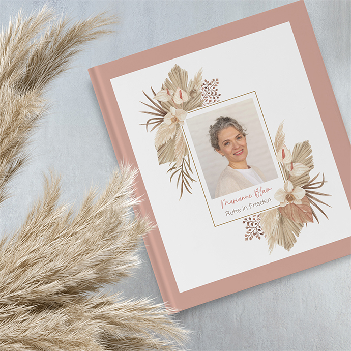 Kondolenzbuch -  Boho "golden haze"