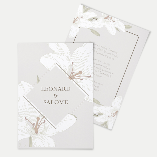 Postkarte DIN A6 im Hochformat - Floral "White Lily" - PKH-24001-F-07