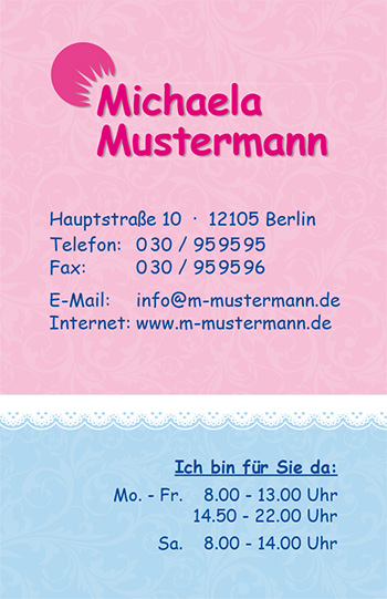 Visitenkarte "Kindermädchen" - 1212010328