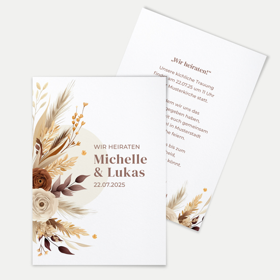 Postkarte DIN A6 im Hochformat - Boho "Earth Bouquet" - PKH-24001-B-04