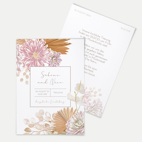 Postkarte DIN A6 im Hochformat - Floral "Terracotta Blossom" - PKH-24001-F-04