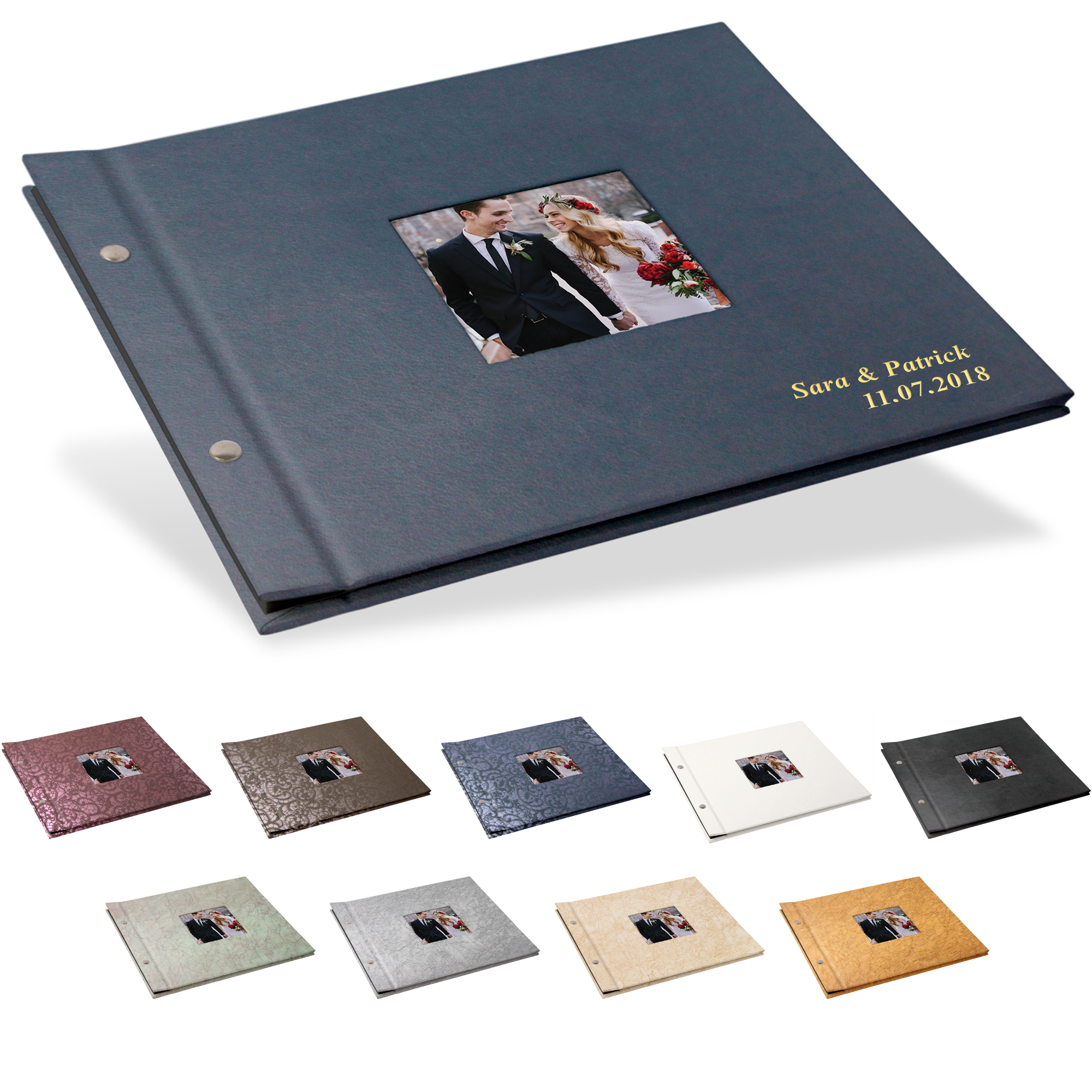 Portraitalbum Trend-Line, Format 29 x 24 cm, mit Bildausschnitt, Weiß - TLD-LW-2924-S