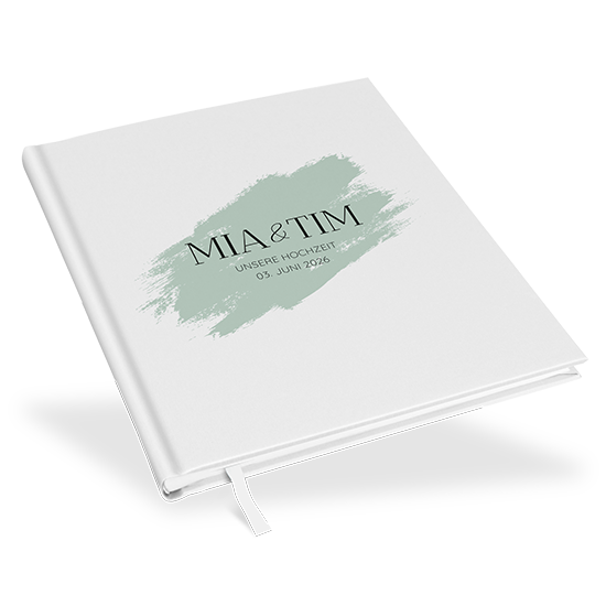 Erinnerungsbuch Hochzeit - Minimalistisch "Mint Brush" - EBH-25001-M-15