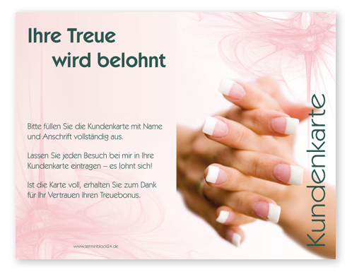 Kundenkarte "sanfte Berührung" - 1206010108