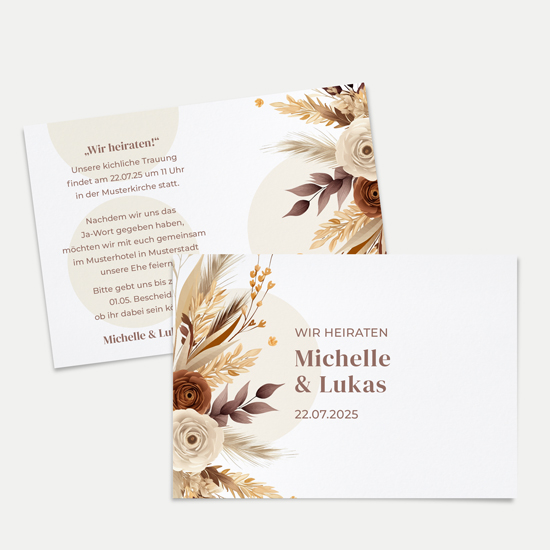 Postkarte DIN A6 im Querformat - Boho "Earth Bouquet" - PKQ-24001-B-04