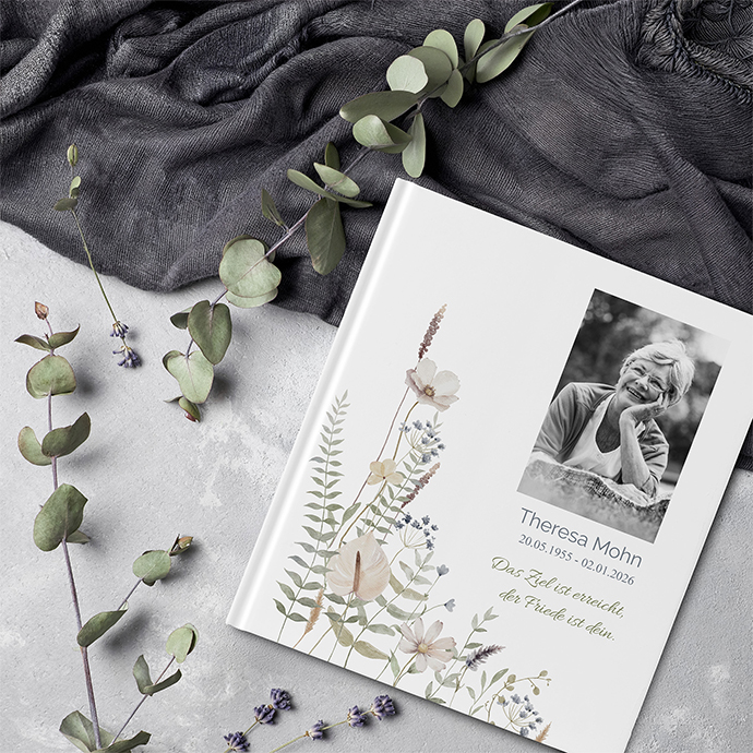 Kondolenzbuch - Boho "pastell bloom"