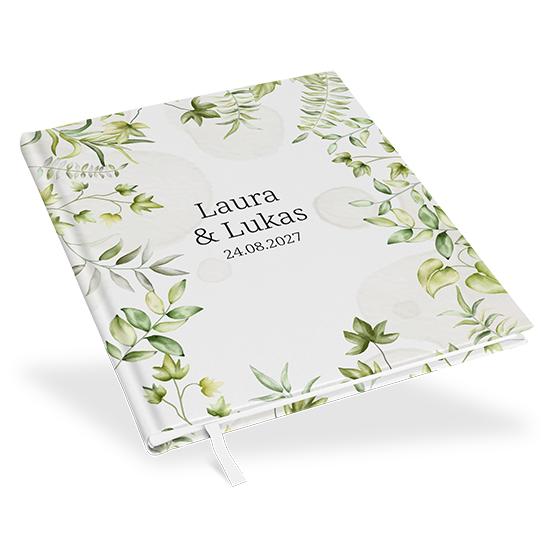 Gästebuch Hochzeit - Greenery "leaf light" - GBH-25001-G-01