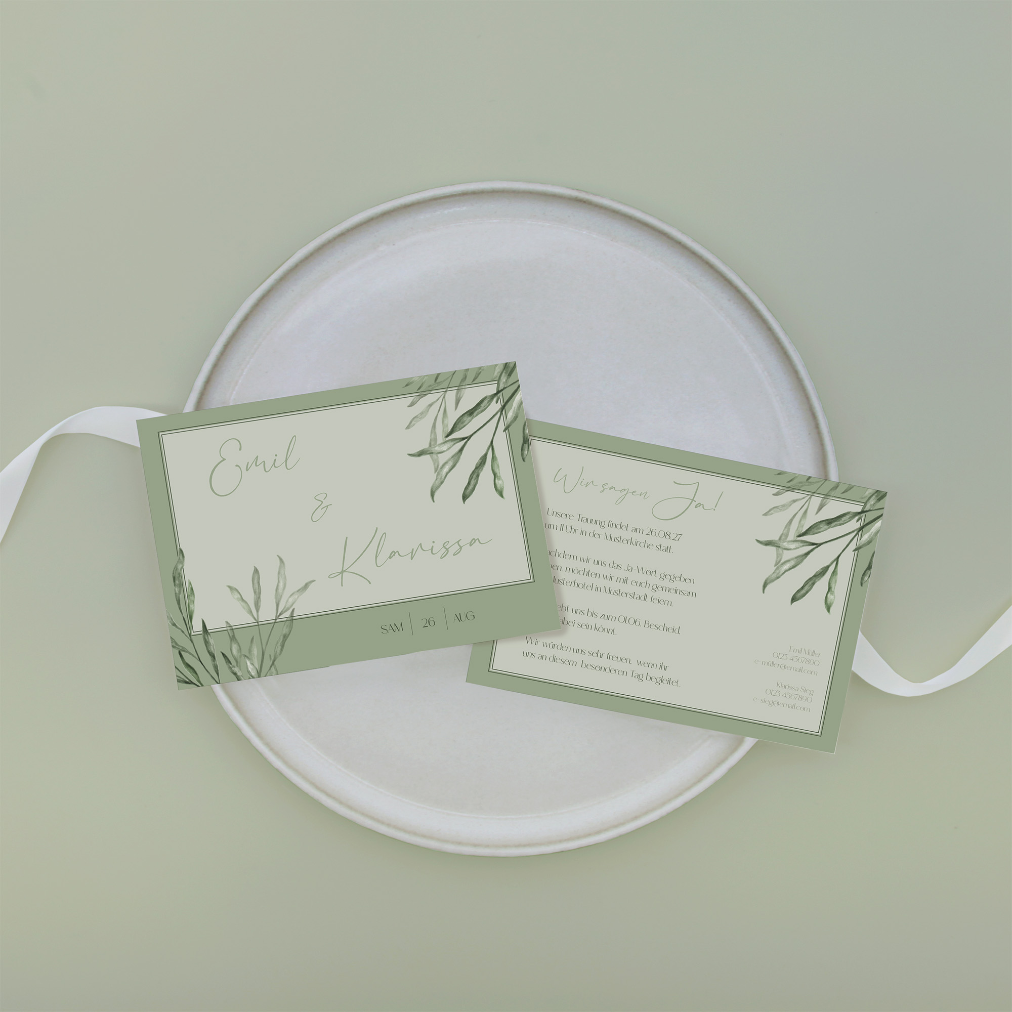 Postkarte DIN A6 im Querformat - Greenery -  "natural frame"