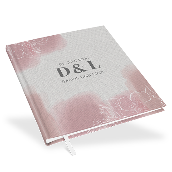 Gästebuch Hochzeit -  Aquarell "dusty bloom" - GBH-25001-A-05