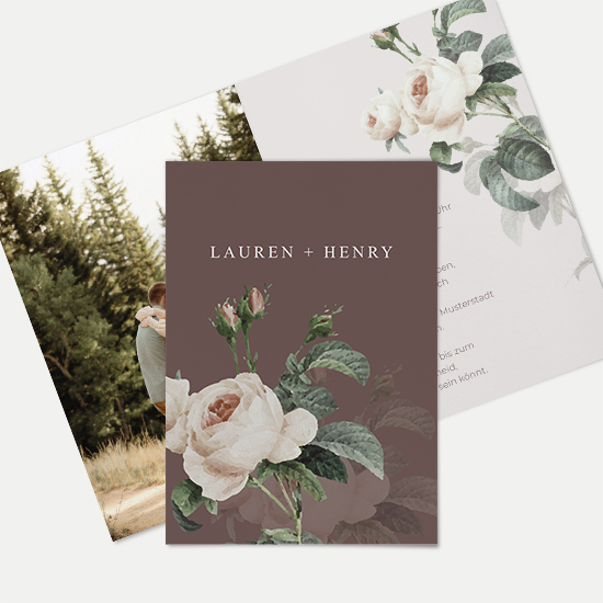 Klappkarte DIN A6 im Hochformat - Floral "Antique Rose" - KKH-24001-F-11