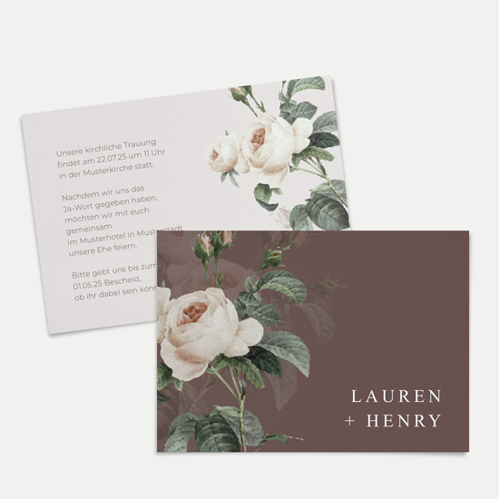 Postkarte DIN A6 im Querformat - Floral "Antique Rose" - PKQ-24001-F-11