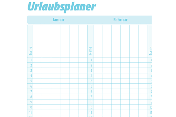 Terminplaner A4 für 2 Mitarbeiter - 10-Minuten-Takt