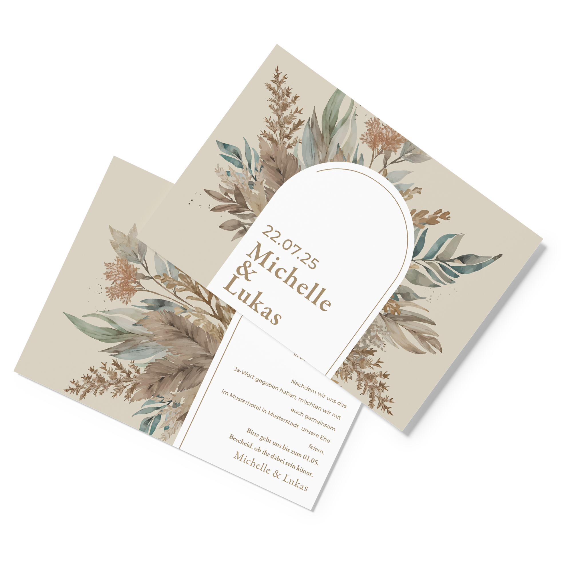 Postkarte DIN A6 im Querformat - Boho "Bare Nature "