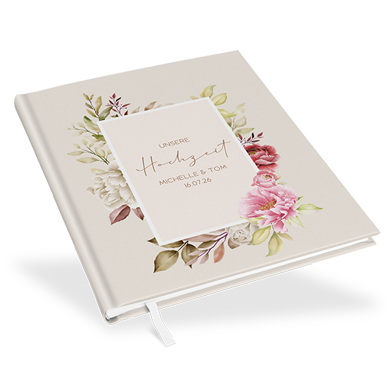 Gästebuch Hochzeit - Floral "Peony Bloom" - GBH-25001-F-02
