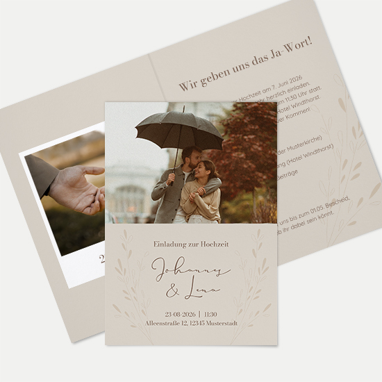 Klappkarte DIN A6 im Hochformat - Vintage - "Golden Memories" - KKH-24001-V-04