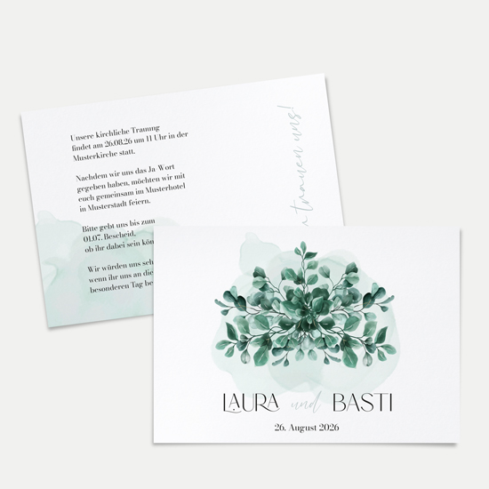Postkarte DIN A6 im Querformat - Greenery - "Eucalyptus Crown" - PKQ-24001-G-06