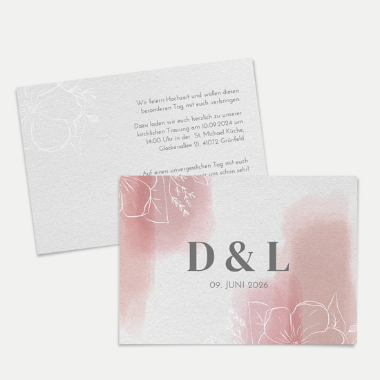 Postkarte DIN A6 im Querformat - Aquarell "dusty Bloom" - PKQ-24001-A-05