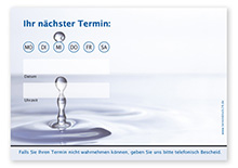 Terminzettel "kühler Tropfen" - 1 Termin mit Wochentagen - 1215010116