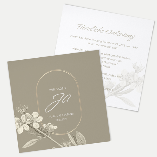 Postkarte Quadrat 148 x 148 mm - Floral "Classic Flora" - PQ-24001-F-01