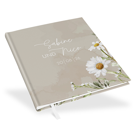 Erinnerungsbuch Hochzeit - Floral "Daisy Field" - EBH-25001-F-03