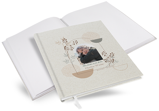 Kondolenzbuch -  Boho - Stone Bloom - KB-25001-B-05