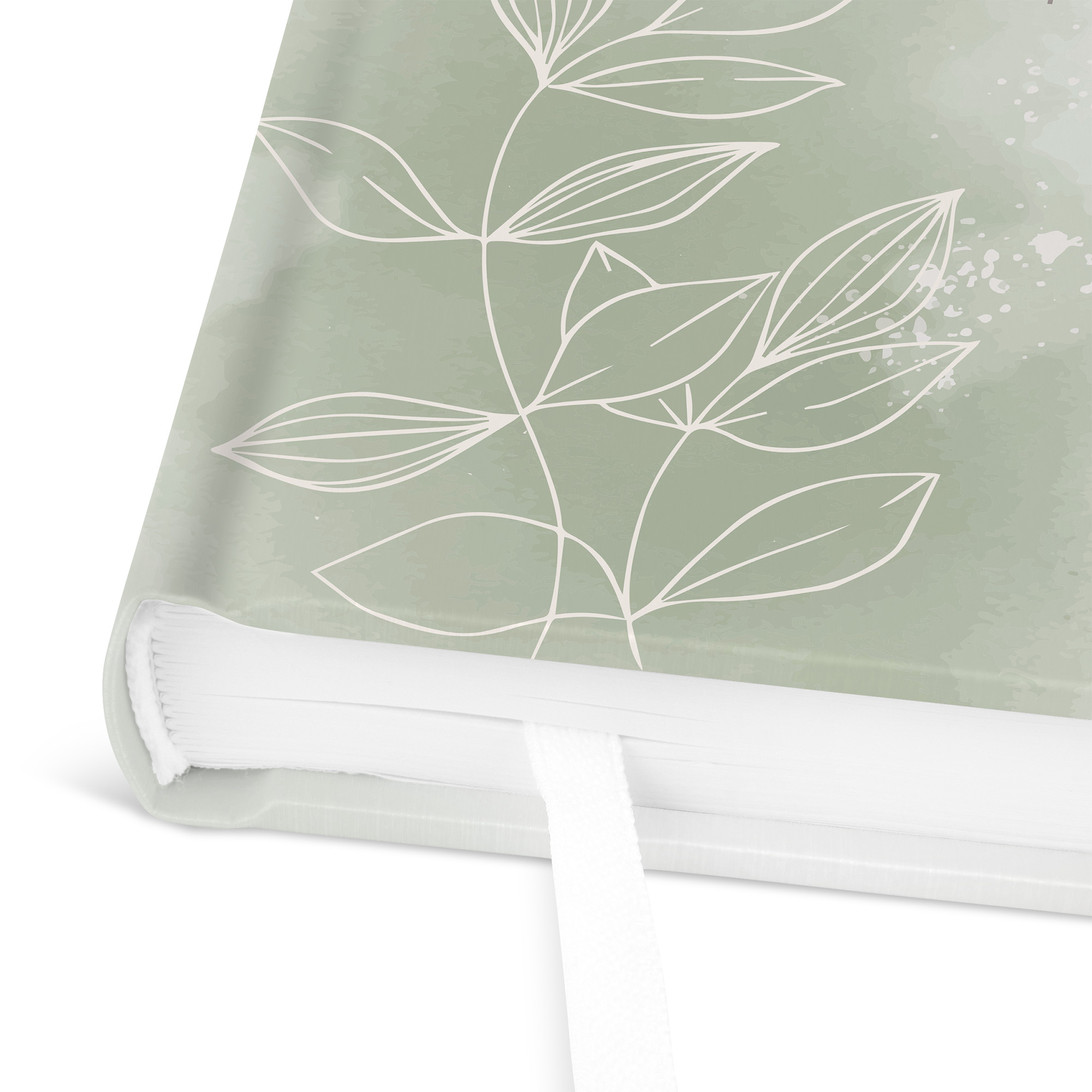 Erinnerungsbuch Hochzeit - Aquarell "faded green"