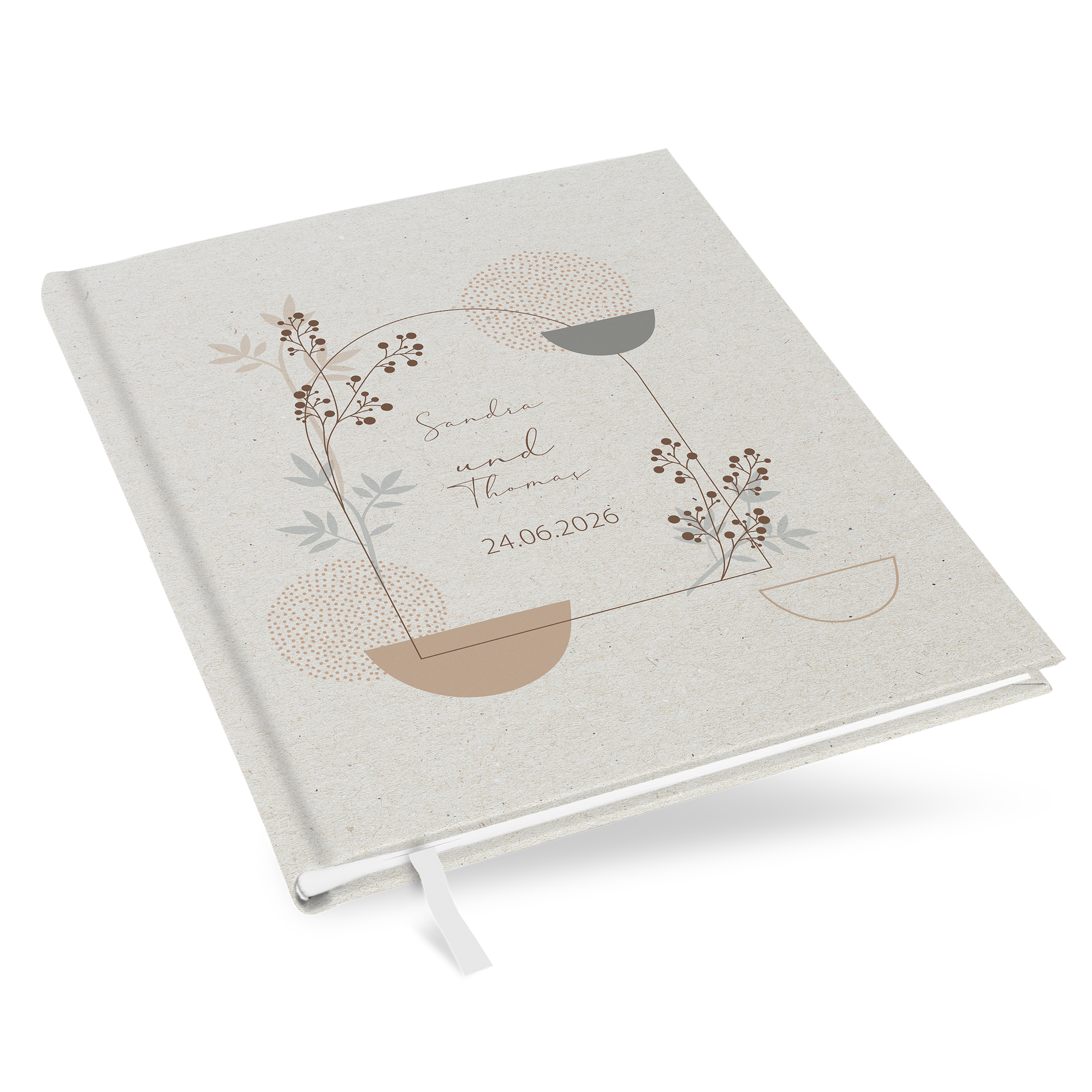 Erinnerungsbuch Hochzeit - Boho "stone bloom" - EBH-25001-B-05