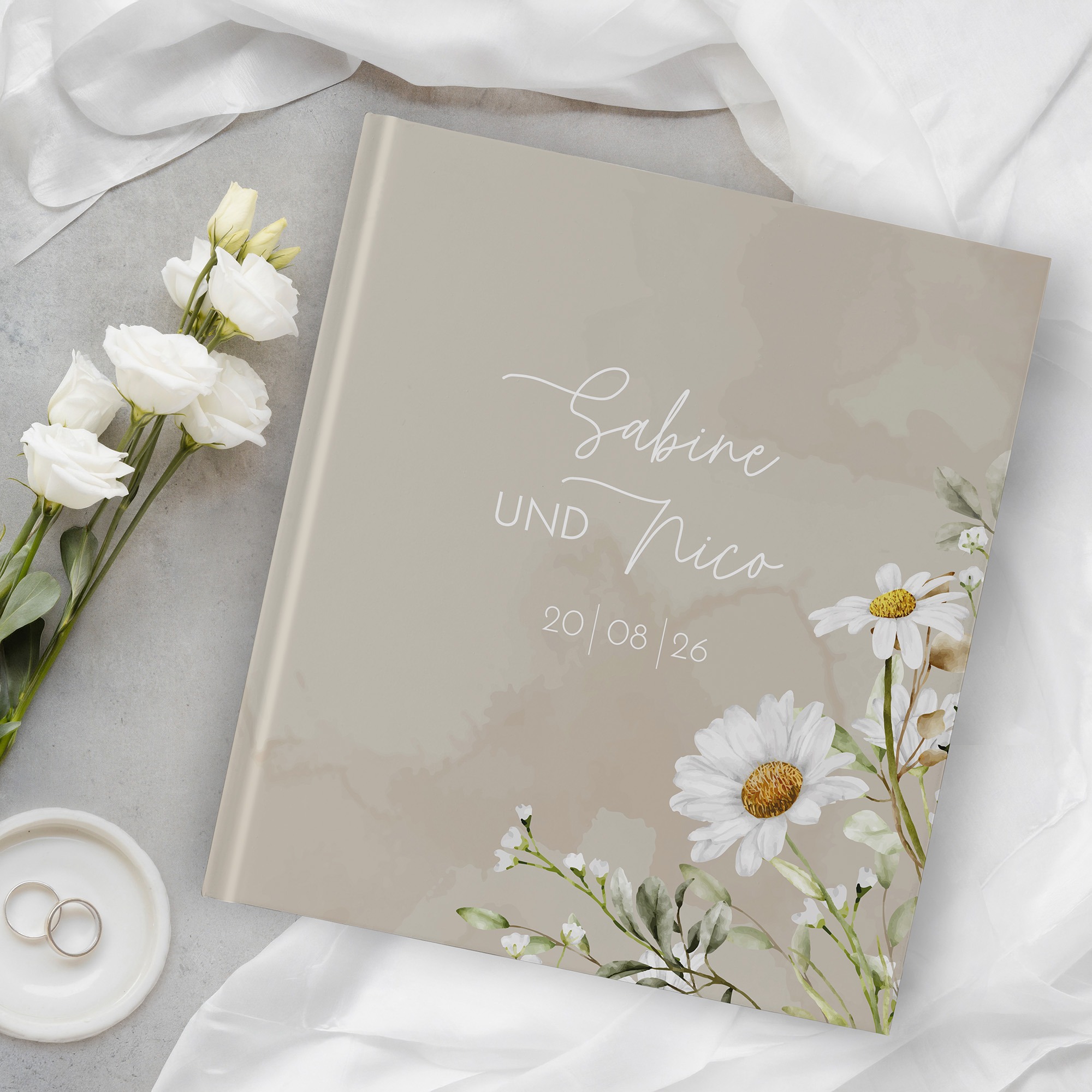 Erinnerungsbuch Hochzeit - Floral "daisy field"