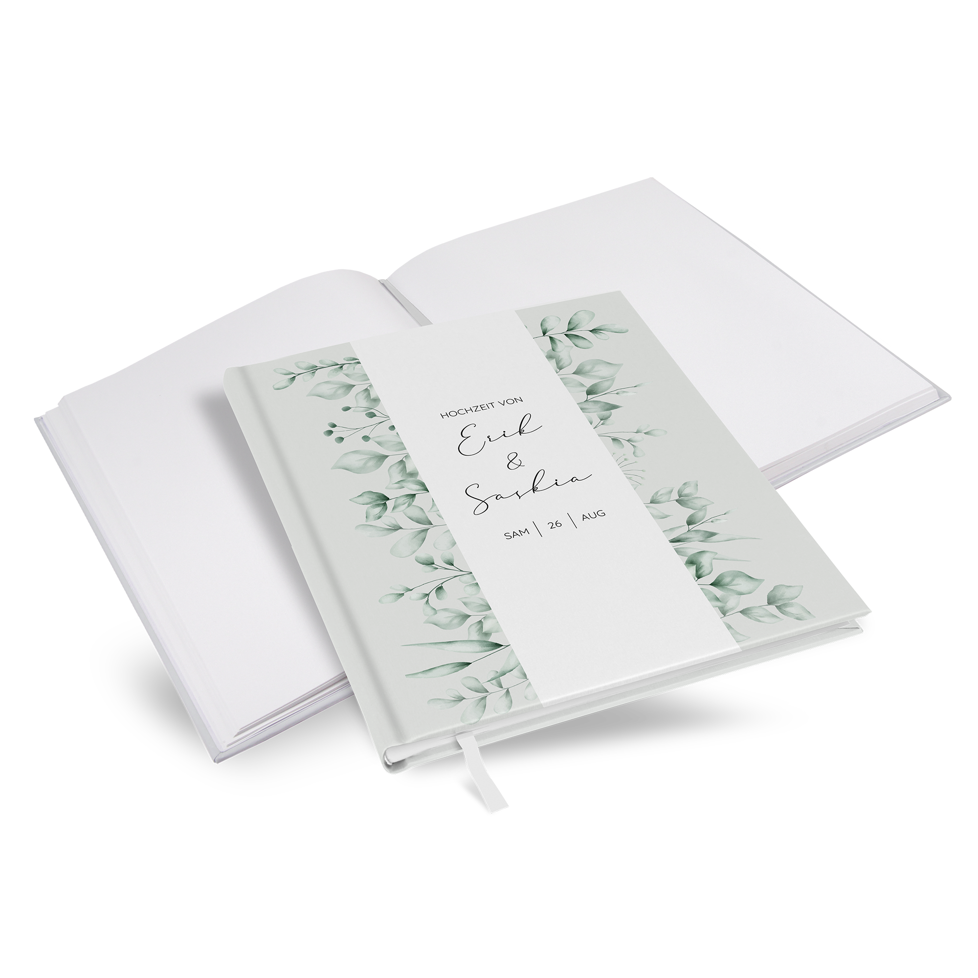 Gästebuch Hochzeit - Greenery "evergreen mint" - GBH-25001-G-04