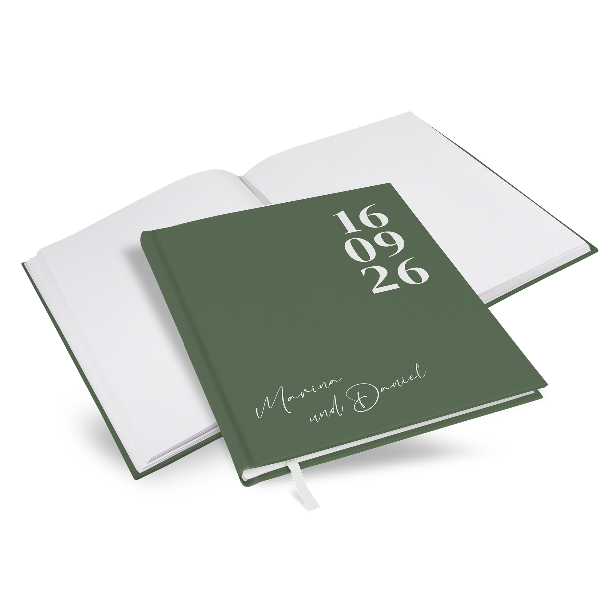 Gästebuch Hochzeit - Minimalistisch "simply green" - GBH-25001-M-12