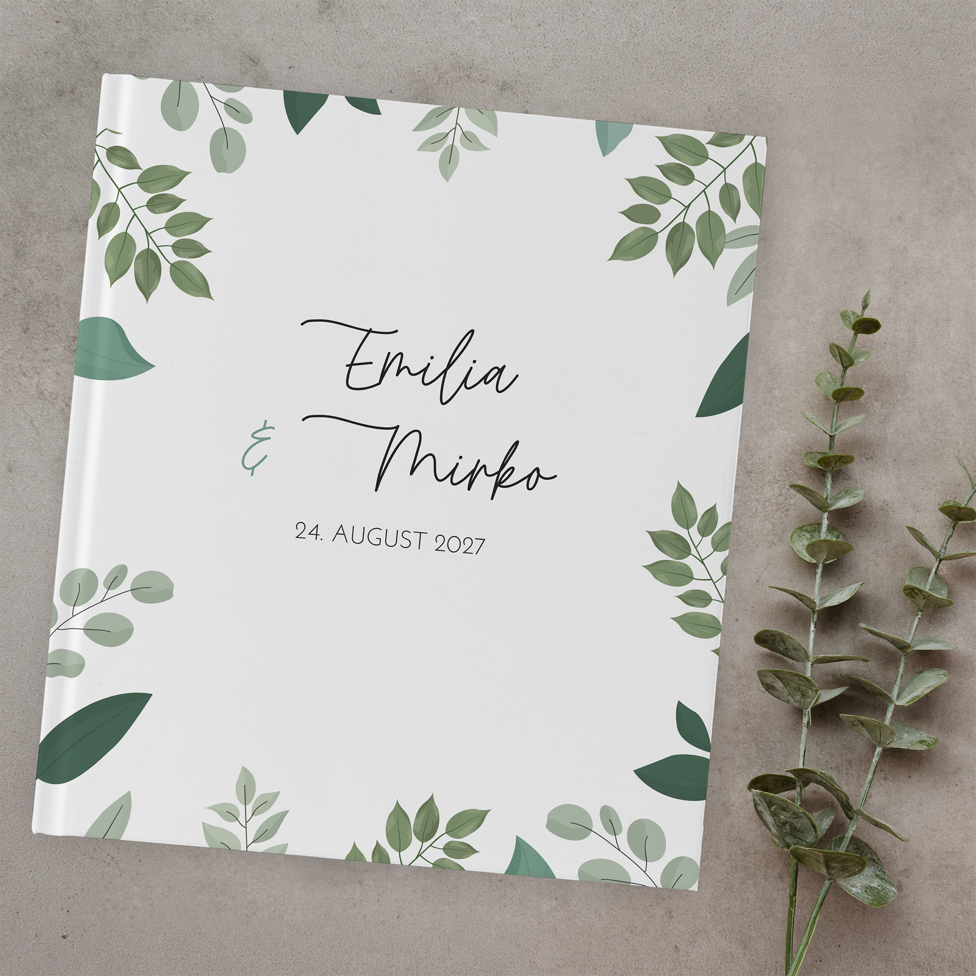 Gästebuch Hochzeit - Greenery - "green & simple"