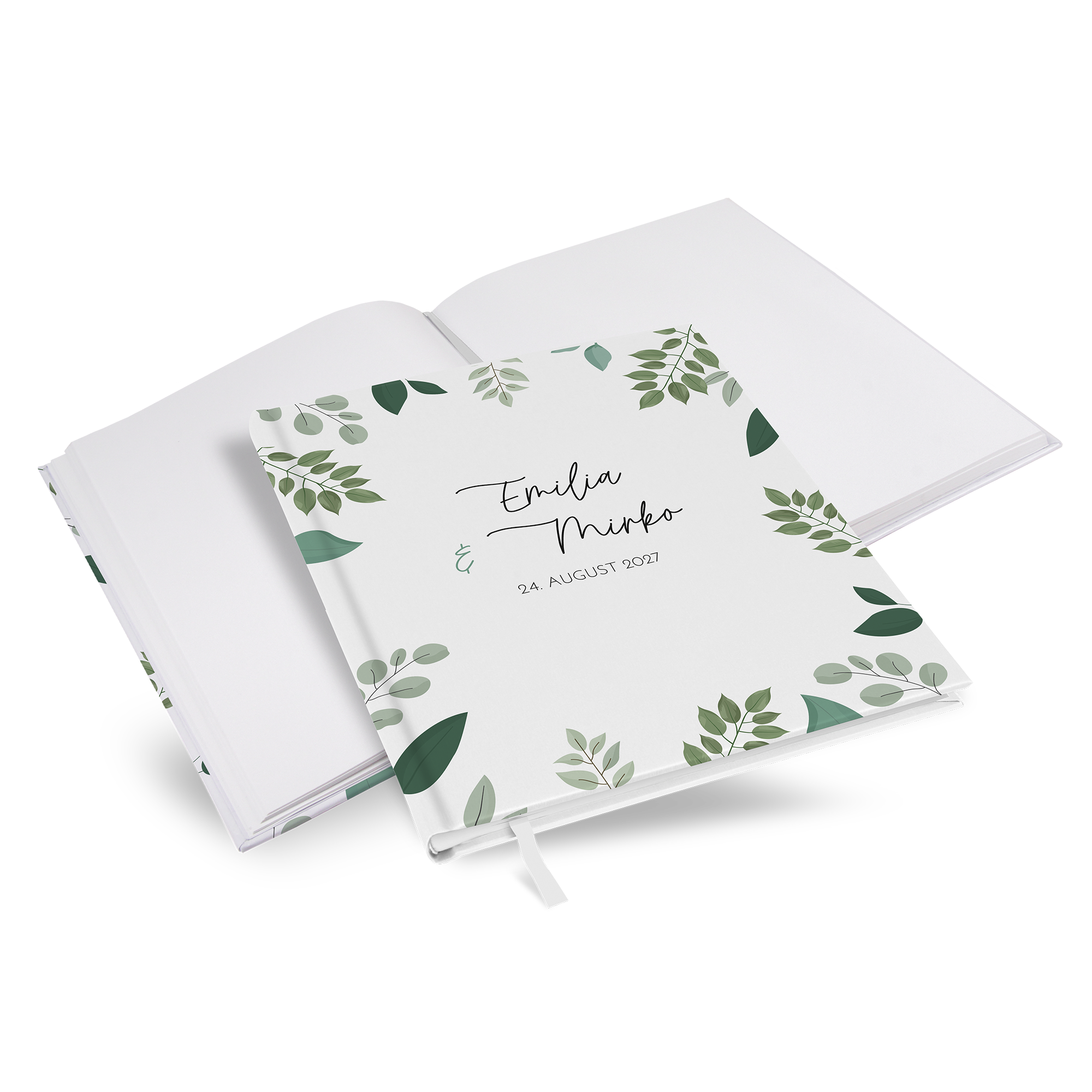 Gästebuch Hochzeit - Greenery - "green & simple" - GBH-25001-G-08