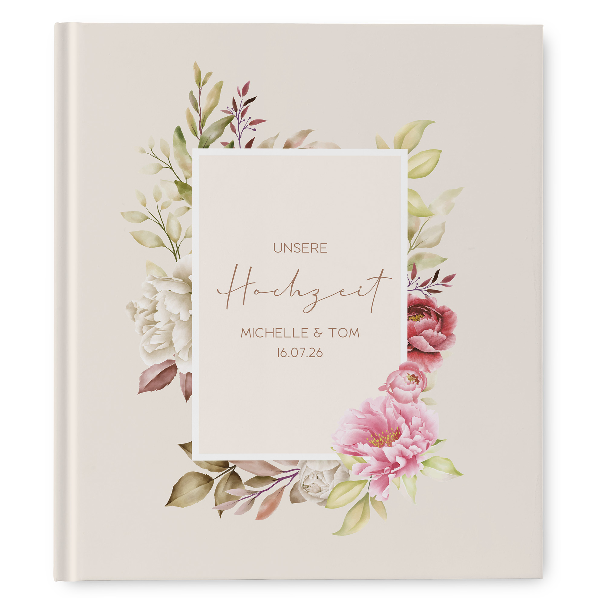 Gästebuch Hochzeit - Floral "peony bloom"